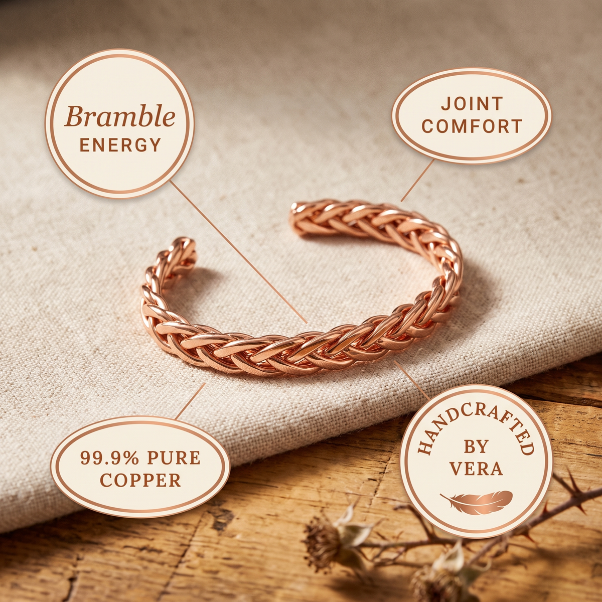 Harris' Bramble Copper Bracelet