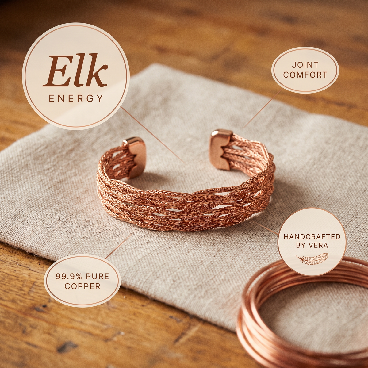 Harris' Elk Copper Bracelet