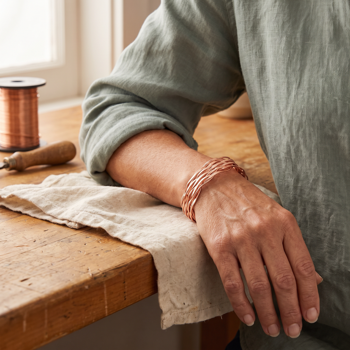 Harris' Wisp Copper Bracelet