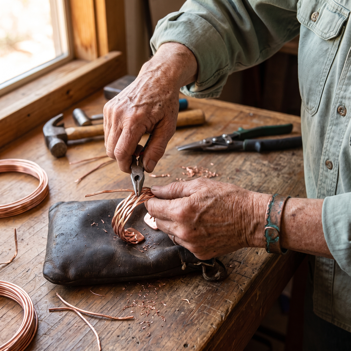 Harris' Wisp Copper Bracelet