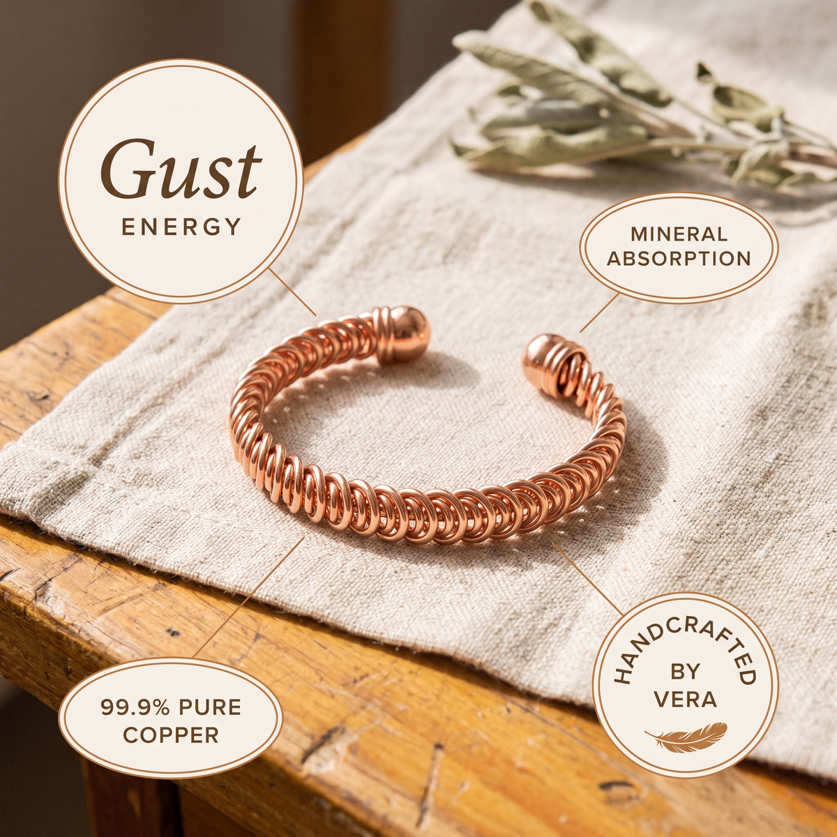 Harris' Gust Copper Bracelet