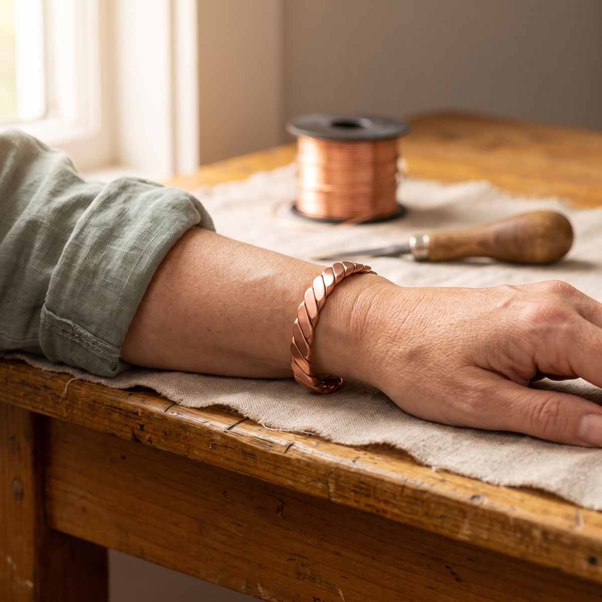 Harris' Moss Copper Bracelet