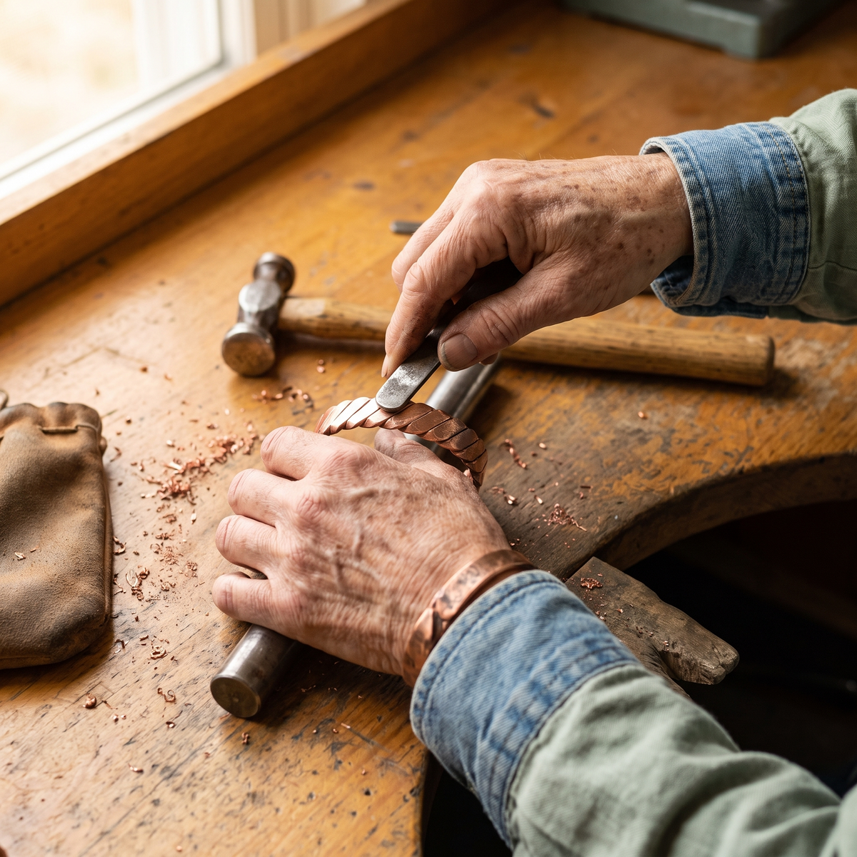 Harris' Moss Copper Bracelet