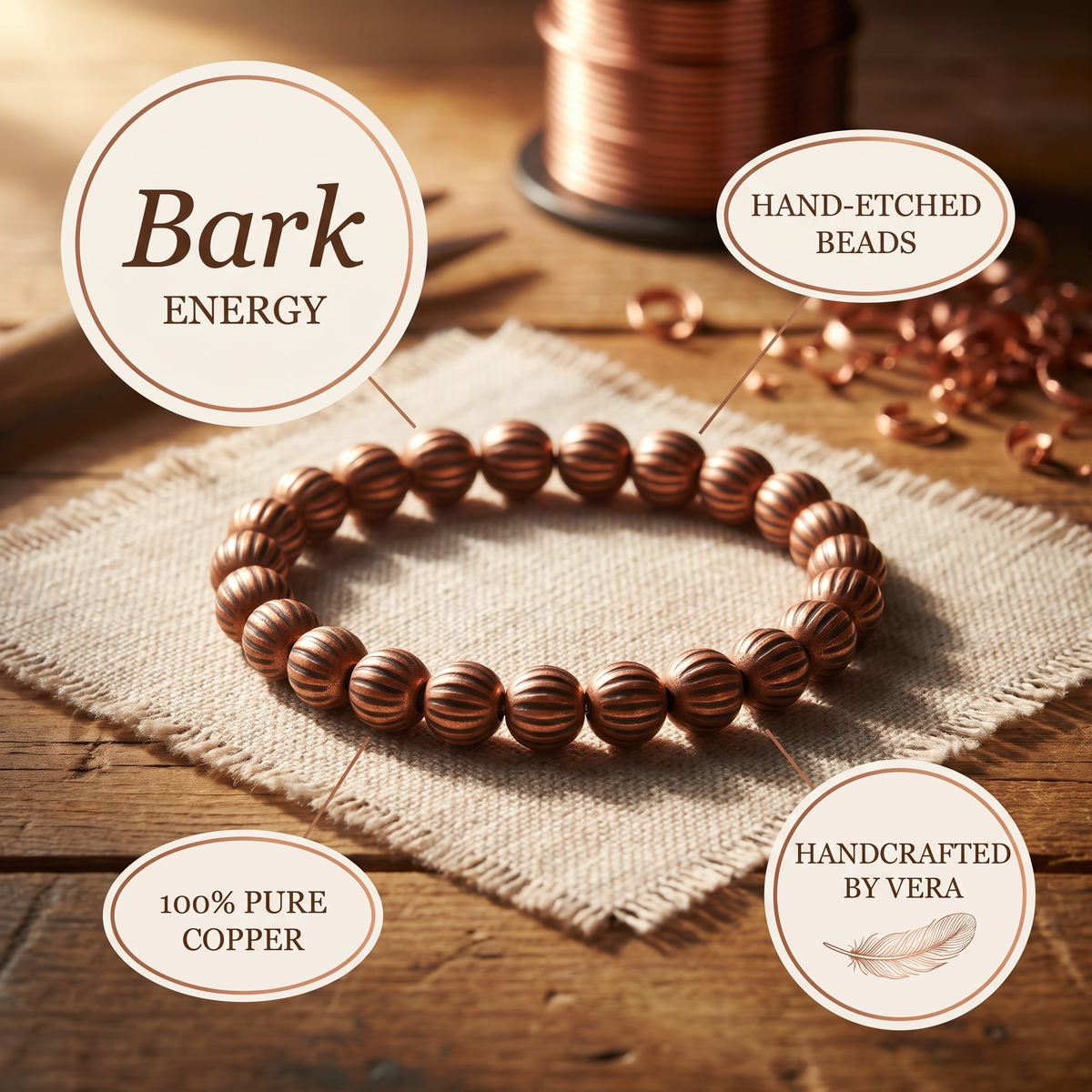 Harris' Bark Copper Bracelet