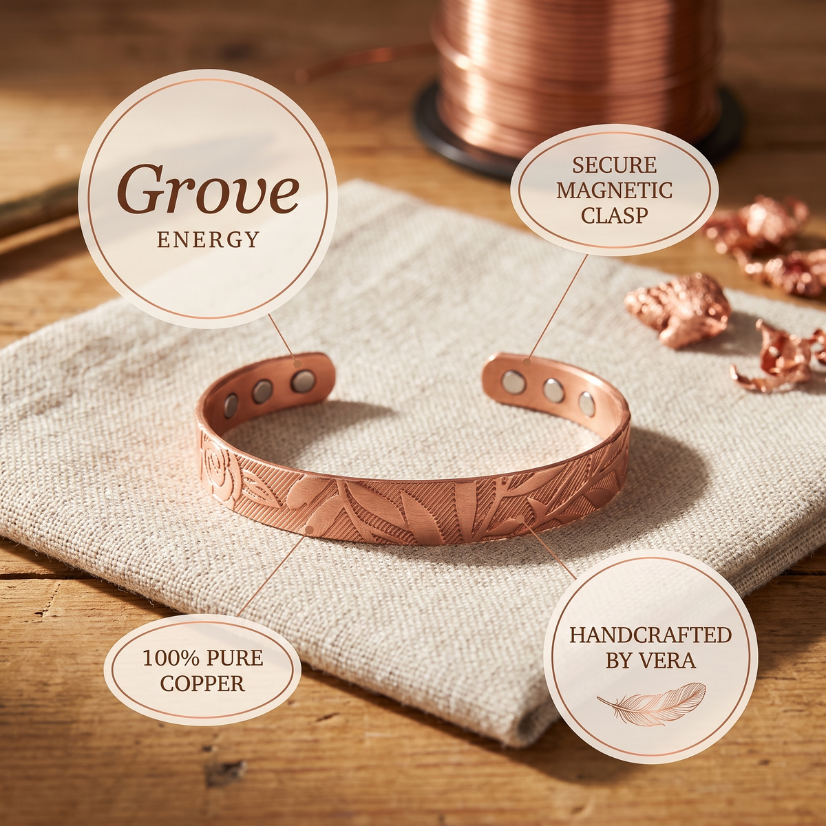 Harris' Grove Copper Bracelet