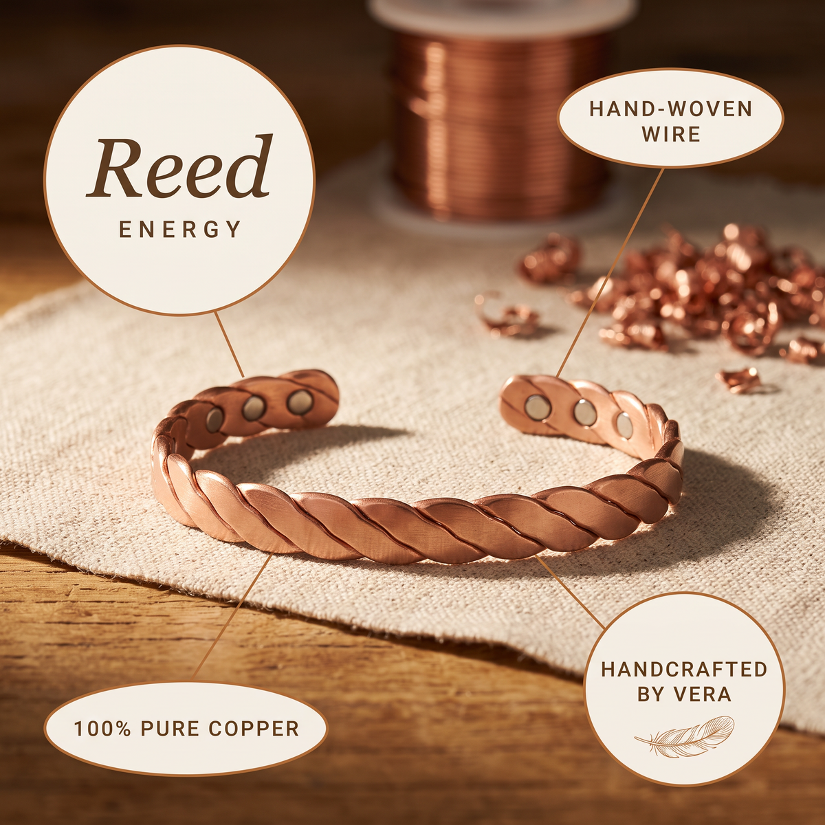 Harris' Reed Copper Bracelet