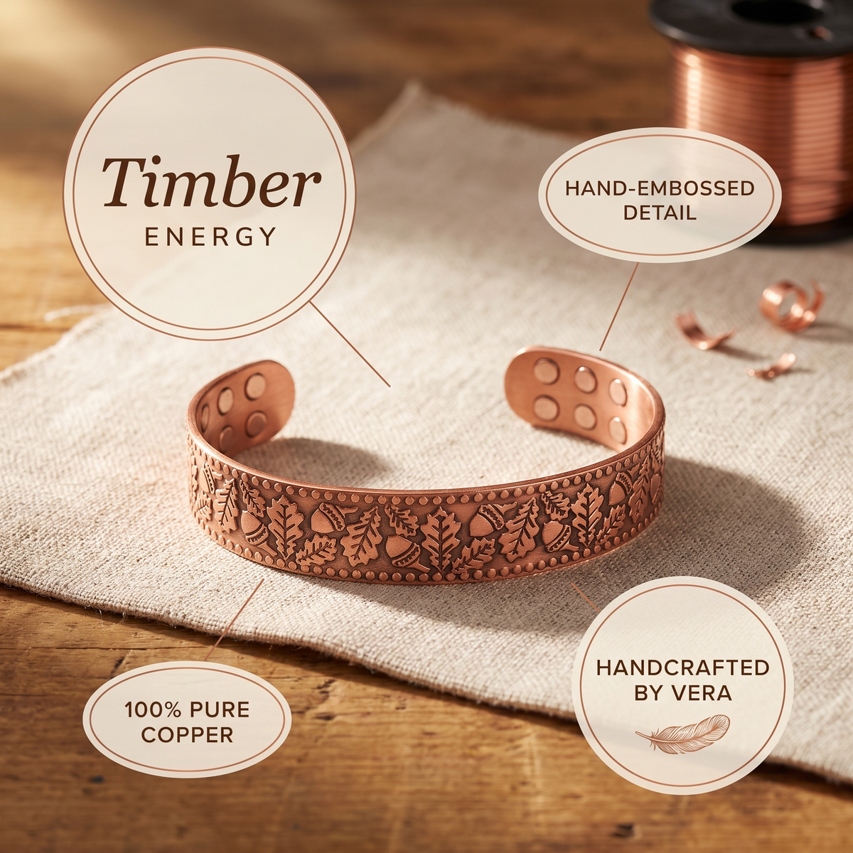 Harris' Timber Copper Bracelet
