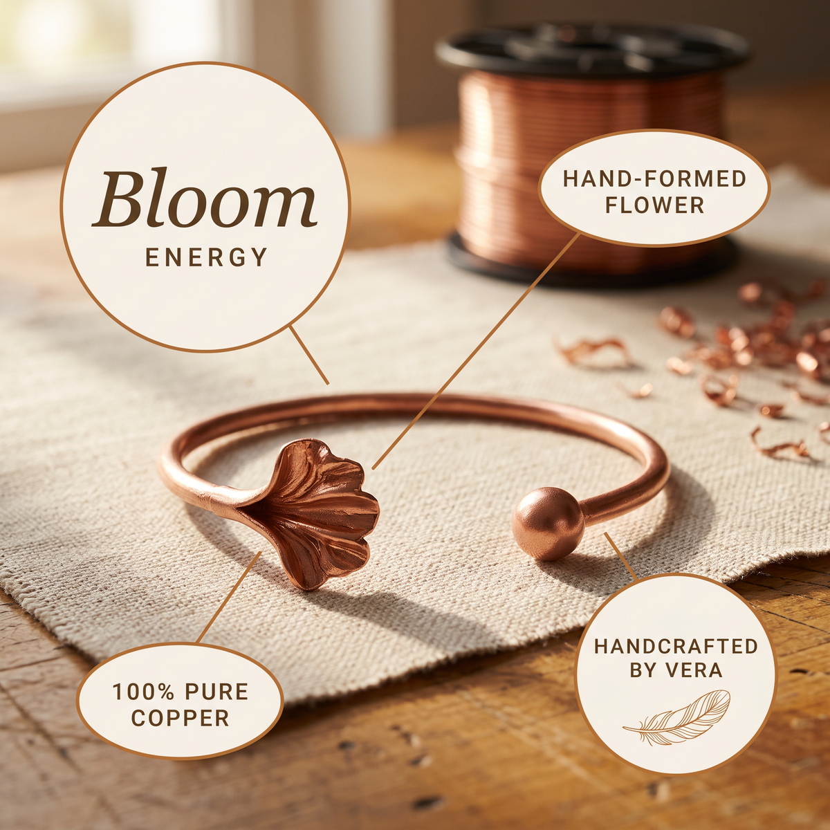 Harris' Shell Copper Bracelet