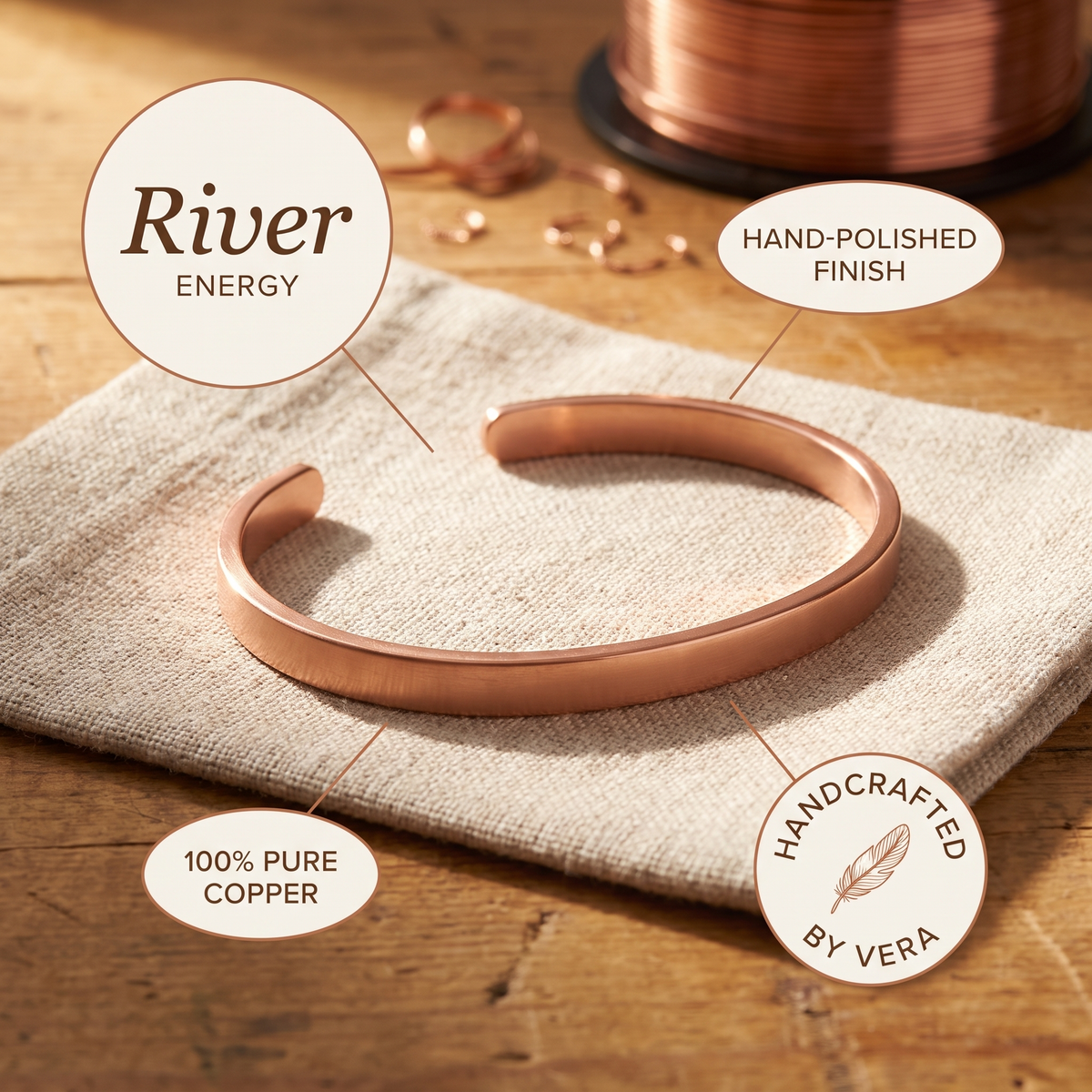 Harris' River Copper Bracelet