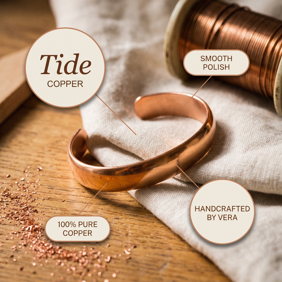 Harris' Tide Copper Bracelet