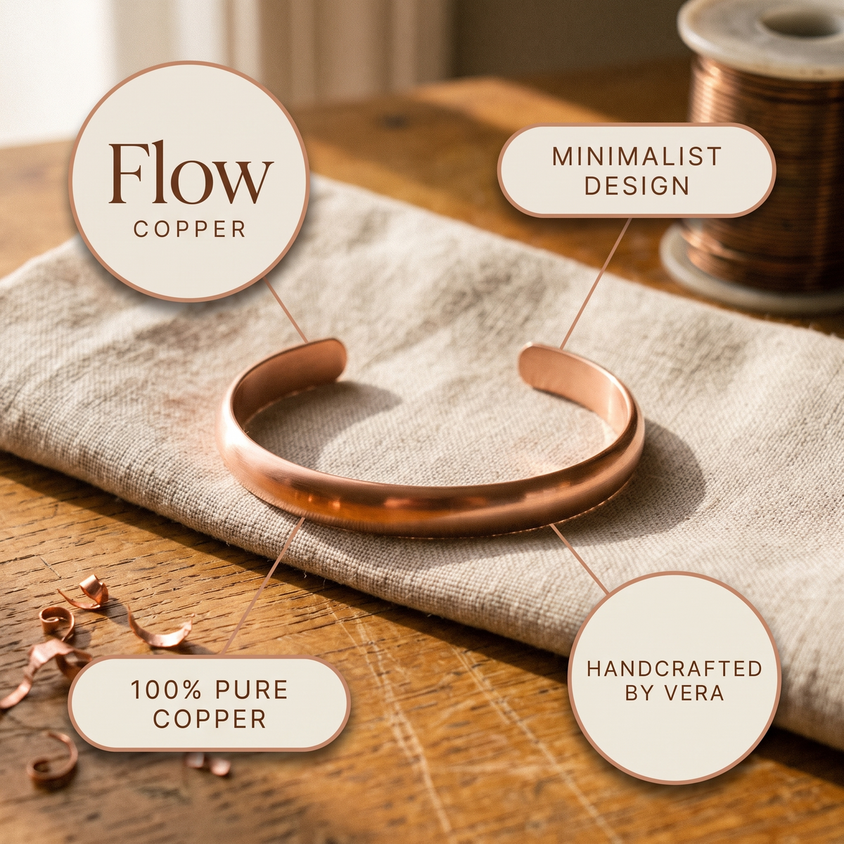 Harris' Flow Copper Bracelet