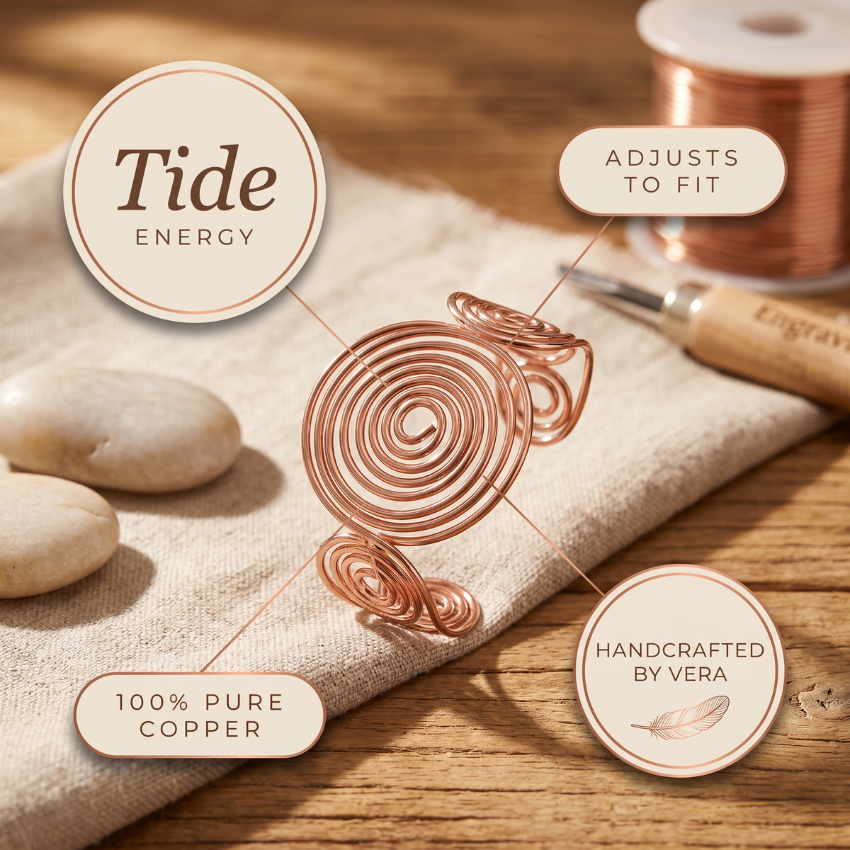 Harris' Tide Copper Bracelet